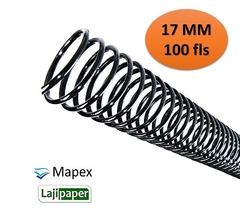 Espiral 17 mm para 100 folhas - Preto - PCT 100 Unidades