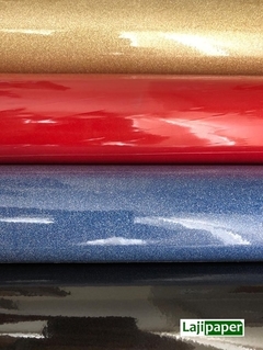 Plástico ADESIVO com GLITER ROLO 45cmx10m - Azul