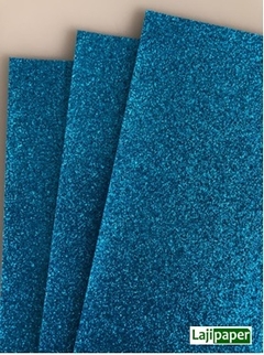Papel Glitter A4 180g - Azul Neon (5 folhas)