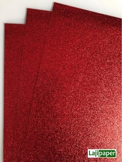 Papel Glitter A4 180g - Vermelho (5 folhas)
