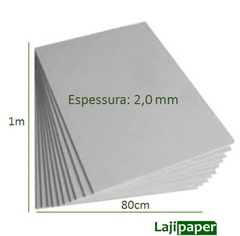 PAPEL HOLLER / CARTÃO CINZA 80 CM X 1 M - ESPESSURA 2 MM - UNIDADE