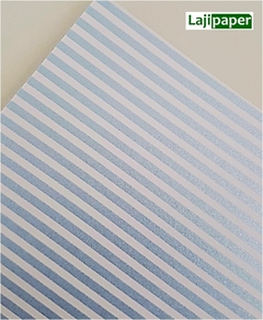Papel Perolizado Metallik A4 Listra Azul - Pacote 10 folhas