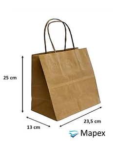 Sacola Kraft Natural 23,5 X 13 X 25 - pacote c/ 10 unid