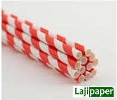 CANUDOS DE PAPEL 6 mm X 200 mm Com 12und - Vermelho Listrado