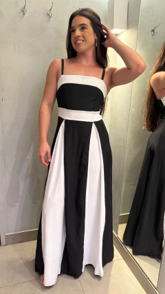 vestido longo bicolor - loja online