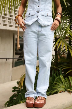 Calça reta jeans - loja online