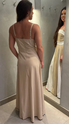 vestido longo bicolor - comprar online