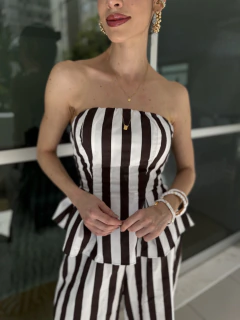 Conjunto listras blusa e calça - loja online