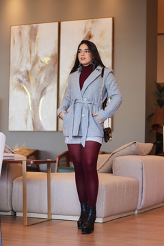 Trench coat lã batida e faixa com amarração - comprar online