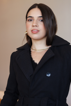 Trench coat lã batida e faixa com amarração - loja online