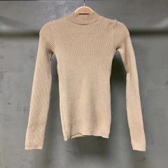 Tricô canelado gola careca