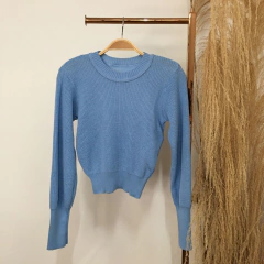 Cropped tricô liso manga longa na internet