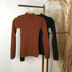 Tricô canelado gola careca na internet