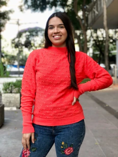 Tricô manga longa relevo - loja online