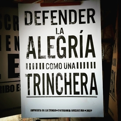 Afiche: "Defender la alegria como una trinchera"