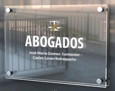 Placa de acrilico para abogados. Estudios Juridicos.