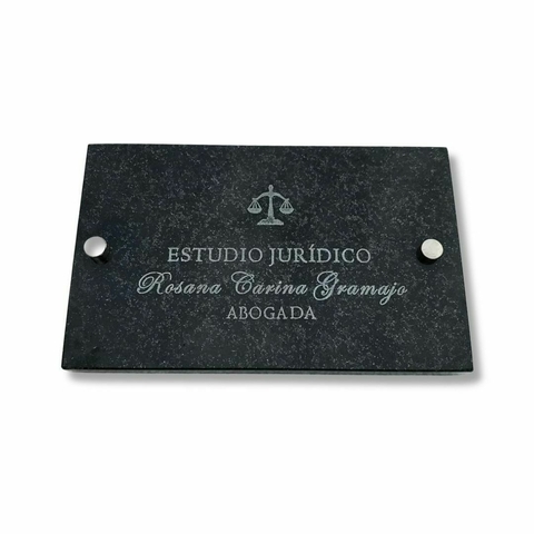 Placa de mármol negro, para profesionales.