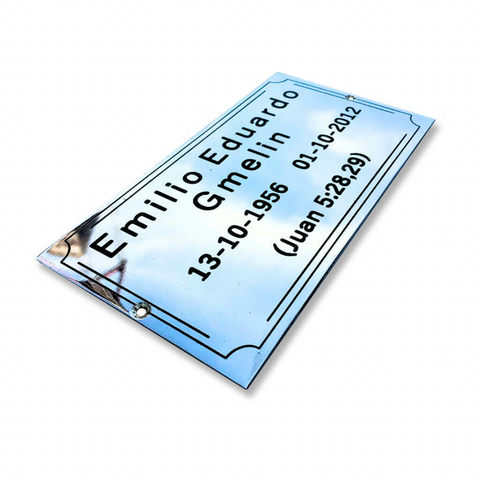 Placa cromada 25x15