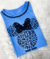 T SHIRT - LUXE BLUE - MINNIE PRINT - COM PEDRARIAS+ LAÇO