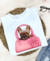 T SHIRT - DOG BOLSA ROSA - SEM PEDRARIAS