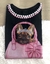 T SHIRT - LUXE BLACK - DOG BOLSA - COM PEDRARIAS BORDADAS