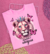 T SHIRT - LEÃO BORBOLETAS - ROSA - SEM PEDRARIAS