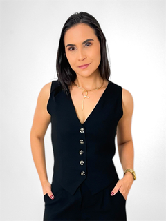 CONJUNTO ALFAIATARIA COLETE E SHORT - PRETO na internet