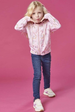Jaqueta Corta Vento Colors em Nylon Sublimado Rosa com Arco íris - comprar online
