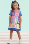 Vestido Infantil Mon Sucre Casual Com Sobreposição em Tule