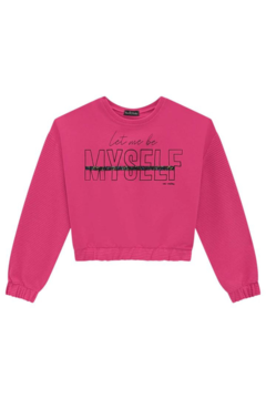 Conjunto Blusão Boxy e Calça em Moletom Relevo Rosa - Divininhas