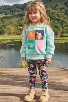 Conjunto Blusão em Moletom e Legging em Molecotton Infanti