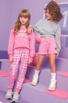 Conjunto Girls Team de Blusão em Moletom com Pelúcia e Calça em Molecotton - Divininhas