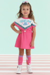 Vestido Infantil Mon Sucré Atlantic Team Love Rosa