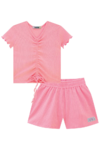 Conjunto Infantil de Blusa Boxy e Shorts em Canelado Kukie