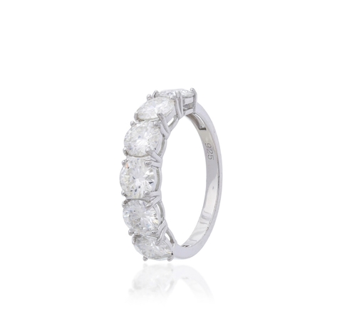 Meia Aliança Moissanite 5mm