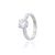 Anel Solitário Maria Moissanite 7mm 4 garras