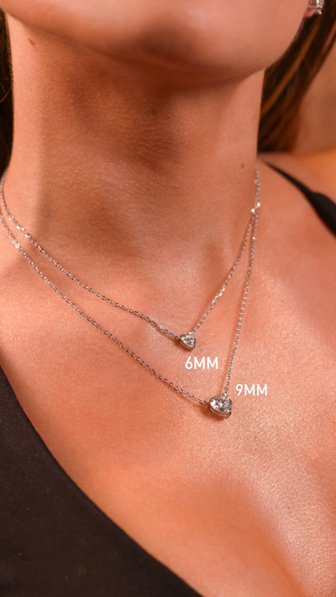 Colar Coração Lelê Moissanite 6mm