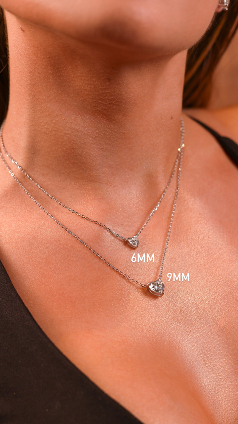 Colar Lelê Coração Moissanite 9mm