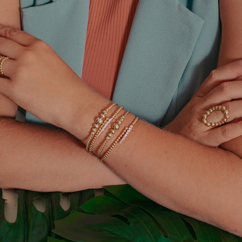 Bracelete Esferas Degradê Prata 925