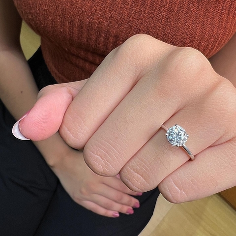 Anel Solitário Tiffy Moissanite 7mm