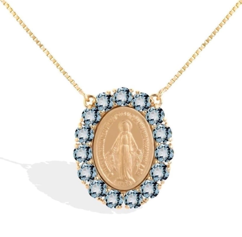 Colar Medalha N Sra Graças Ouro 18k