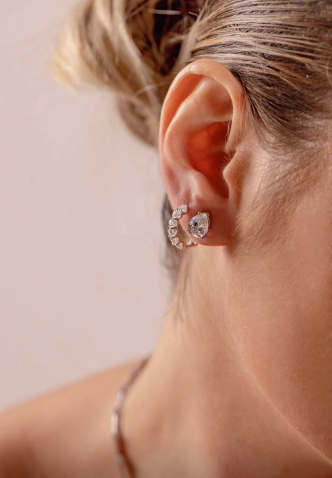 Brinco Gota Moissanite