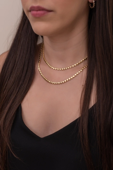 Colar Tami Corações Polidos