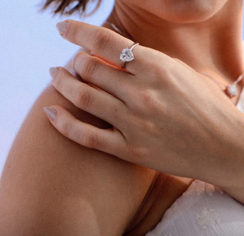 Anel Coração Lelê Moissanite 9mm