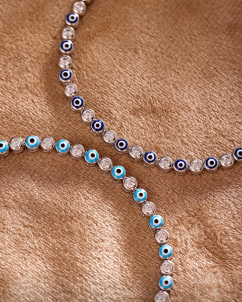 Pulseira Riviera Olhos Gregos Esmaltados