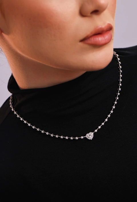 Colar Heart Lisa Moissanite
