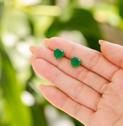 Brinco Coração Esmeralda