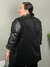 Blazer Preto PU com Suede Plus Size - comprar online