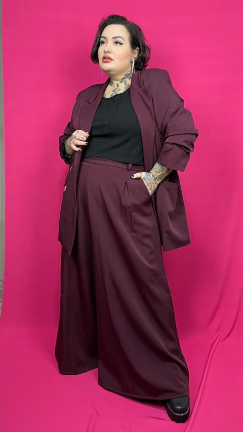 Conjunto Blazer e Pantalona Vinho