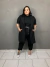 Colete preto alongado Plus Size